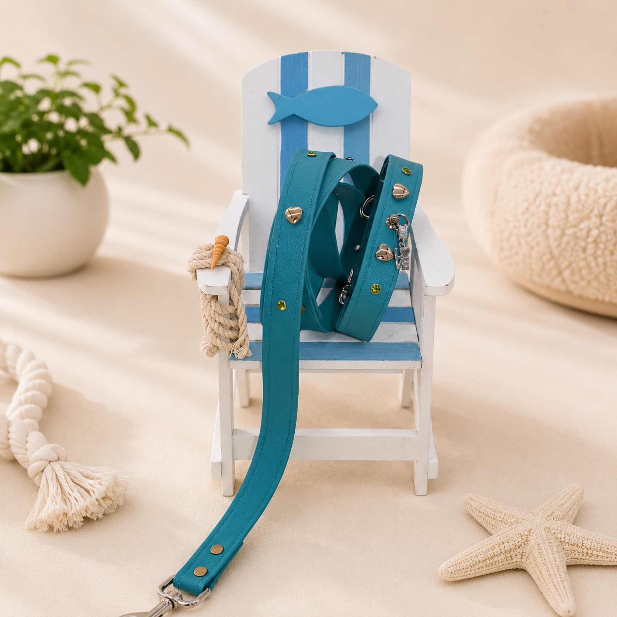Set Collare e Guinzaglio Ecopelle Love